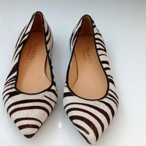 Talbots zebra print pointy flats 6.5